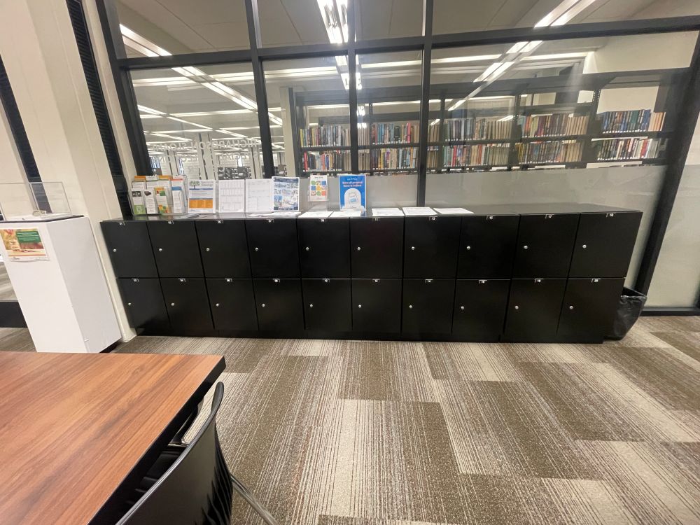 Special Collections lockers for Special Collections users.
